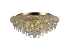 Alexandra Gold Crystal Ceiling Lights Diyas Traditional Crystal Ceiling Lights